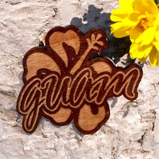 Hibiscus “Guam” Wooden Magnet
