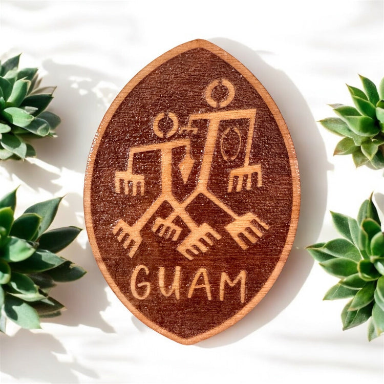 Chamorro Taotao Man "Guam" Wooden Magnet