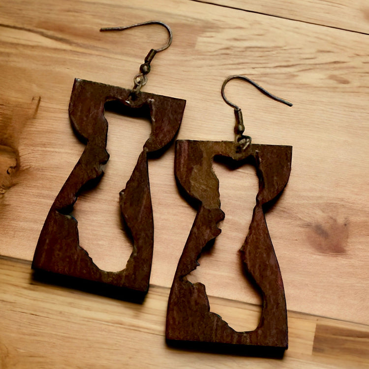 Latte Stone with Guam Cut-Out Dangle Earrings