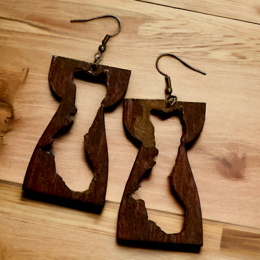 Latte Stone with Guam Cut-Out Dangle Earrings
